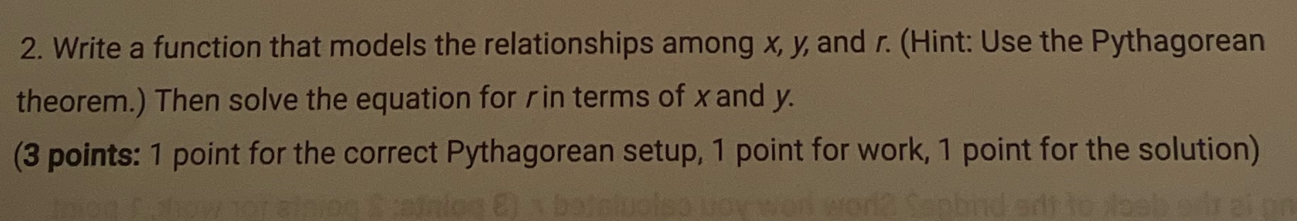 In order to graph 2. Write a function that models