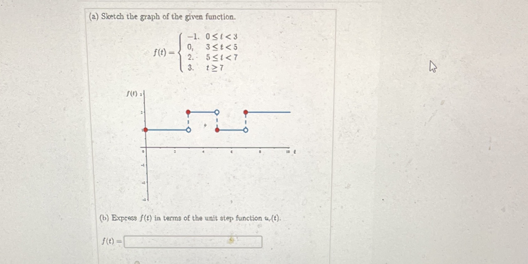 Please be clear (a) Sketch the graph of the given