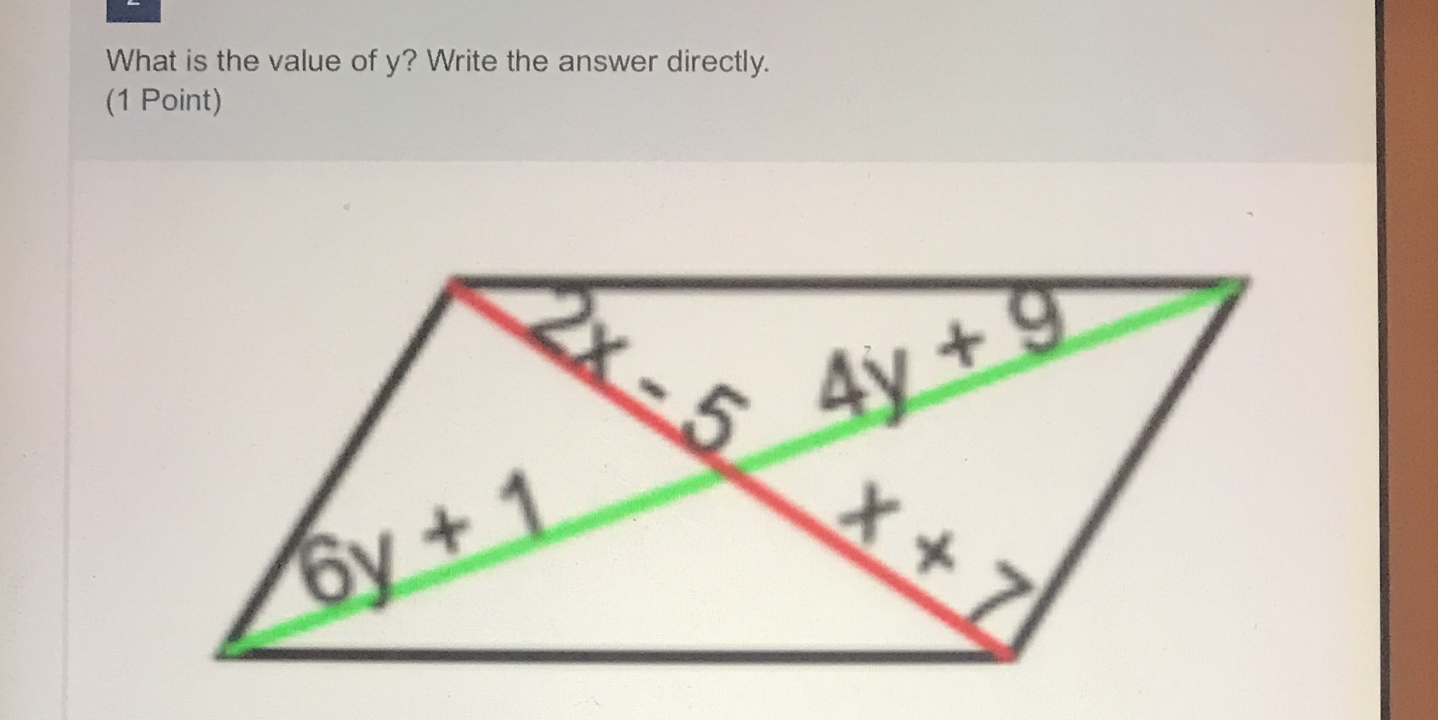 based on this figure, find the value of y What is
