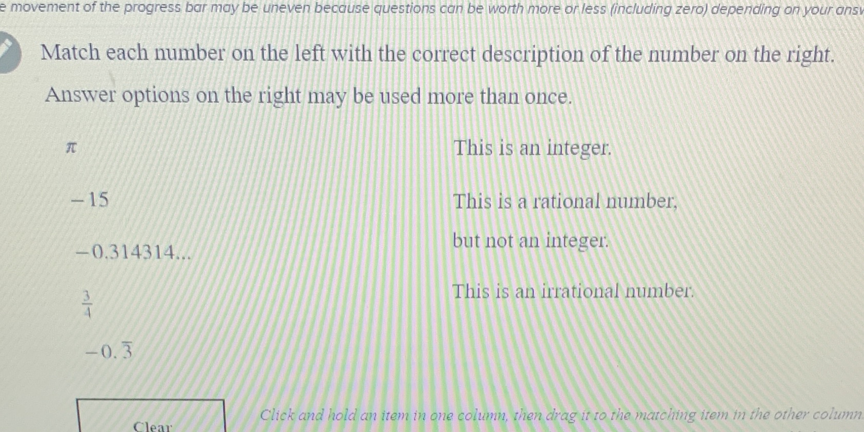 e movement of the progress bar may be uneven