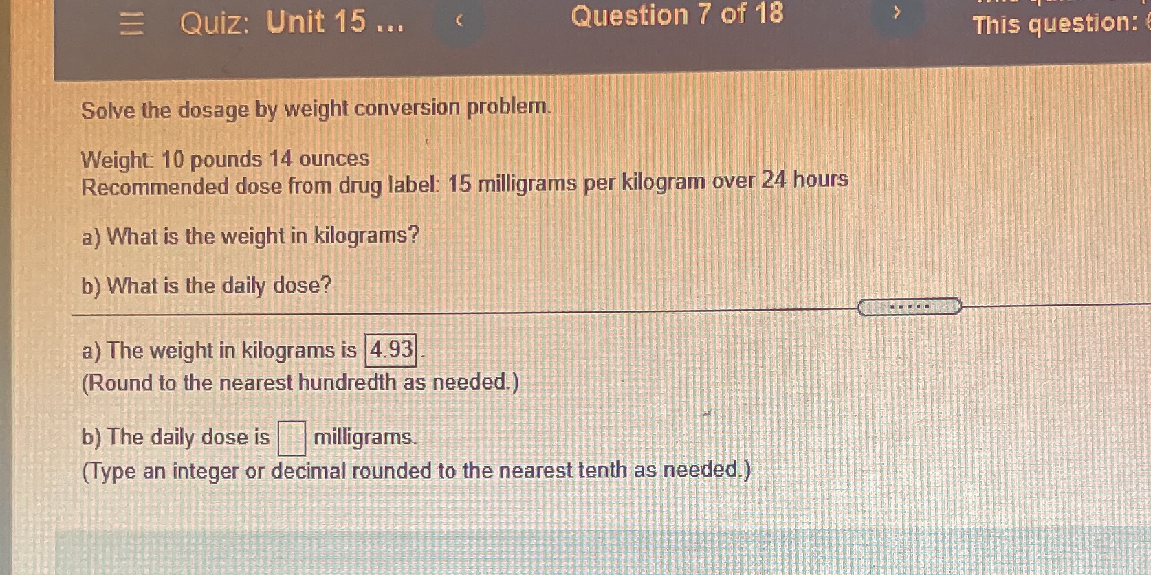 = Quiz: Unit 15 ... Question 7 of 18 This
