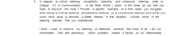 4. In regards to critical listening , empathetic