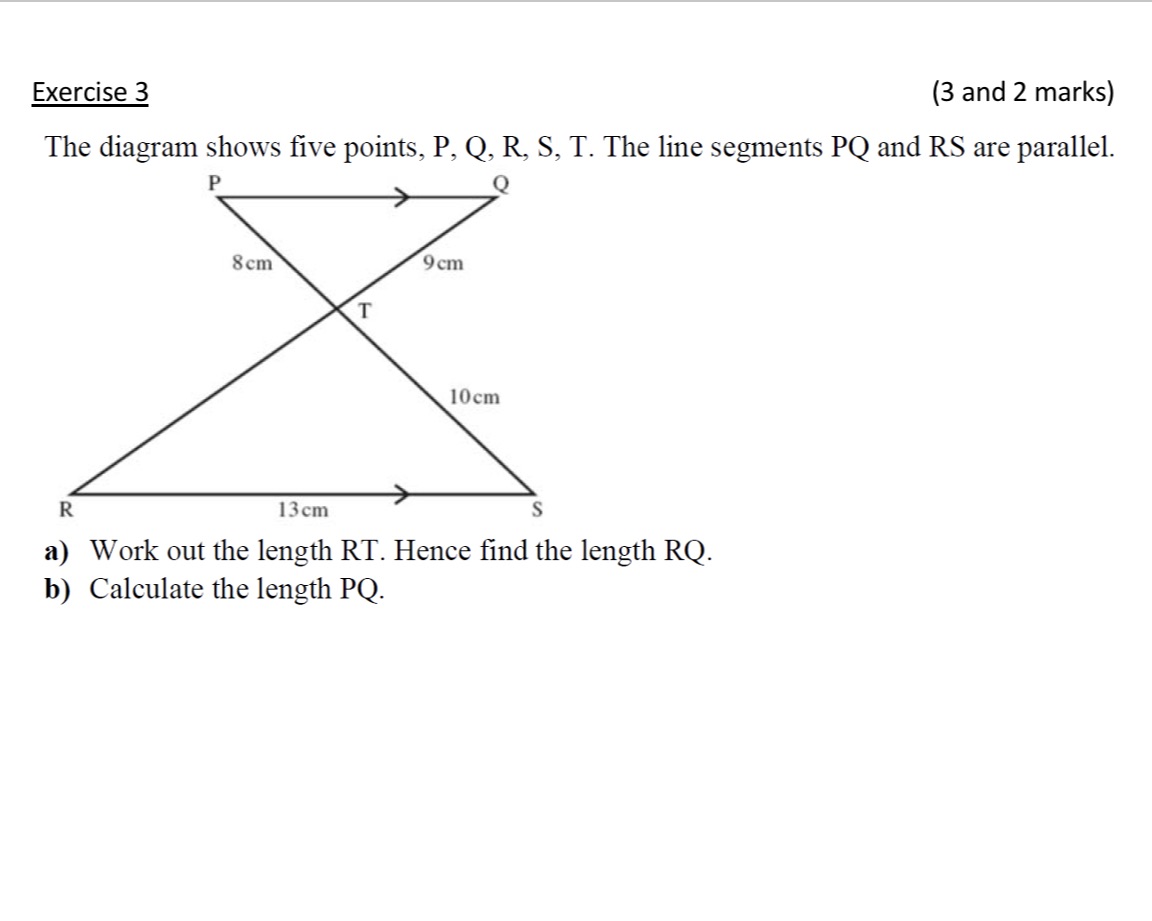 Exercise 3 (3 and 2 marks) The diagram shows five