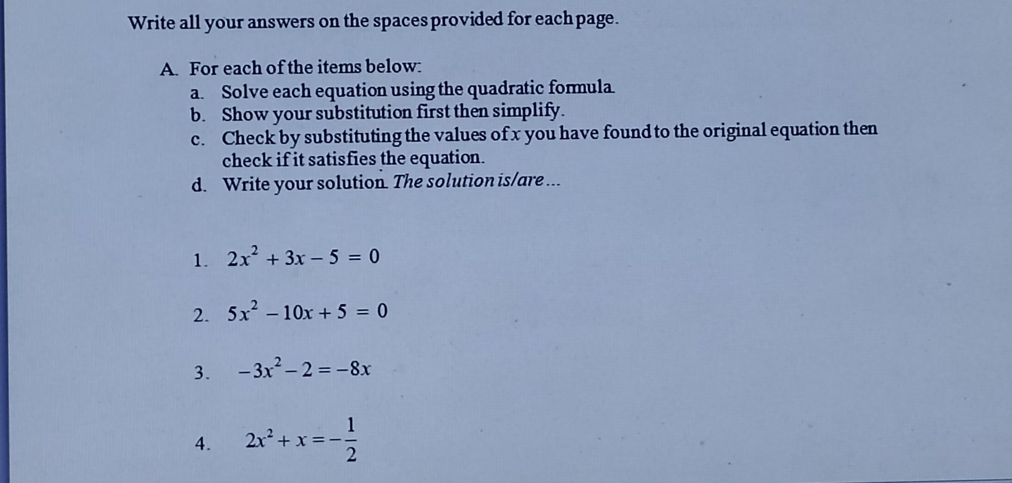 ANSWER THE FOLLOWING WITH COMPLETE SOLUTIONS