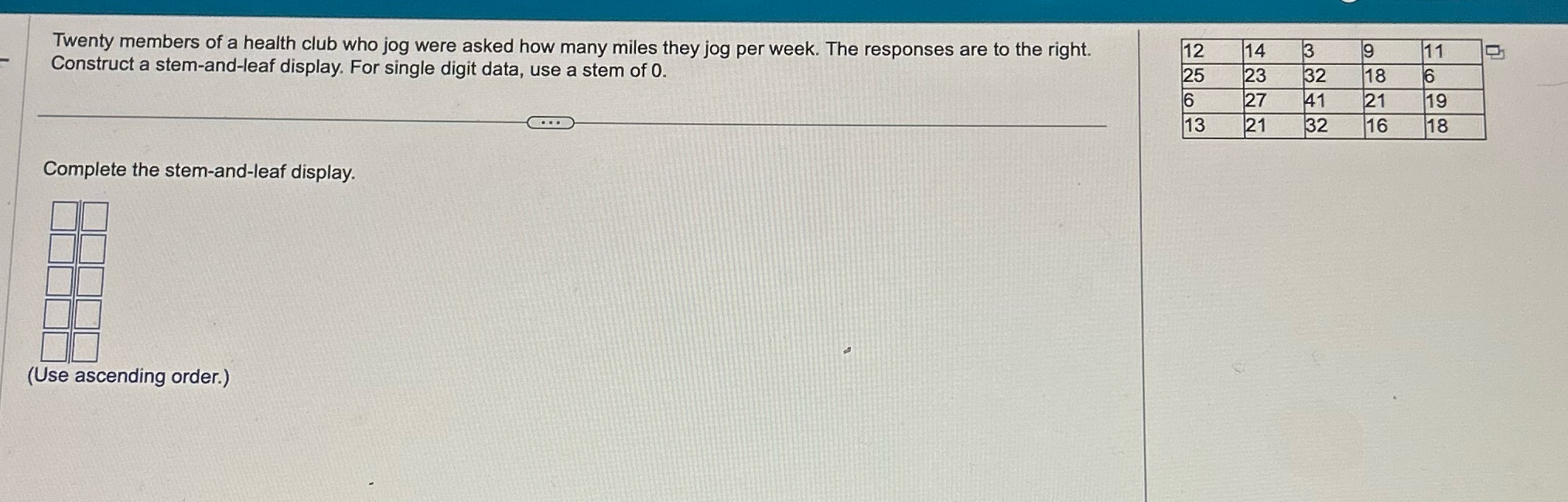 Twenty members of a health club who jog were