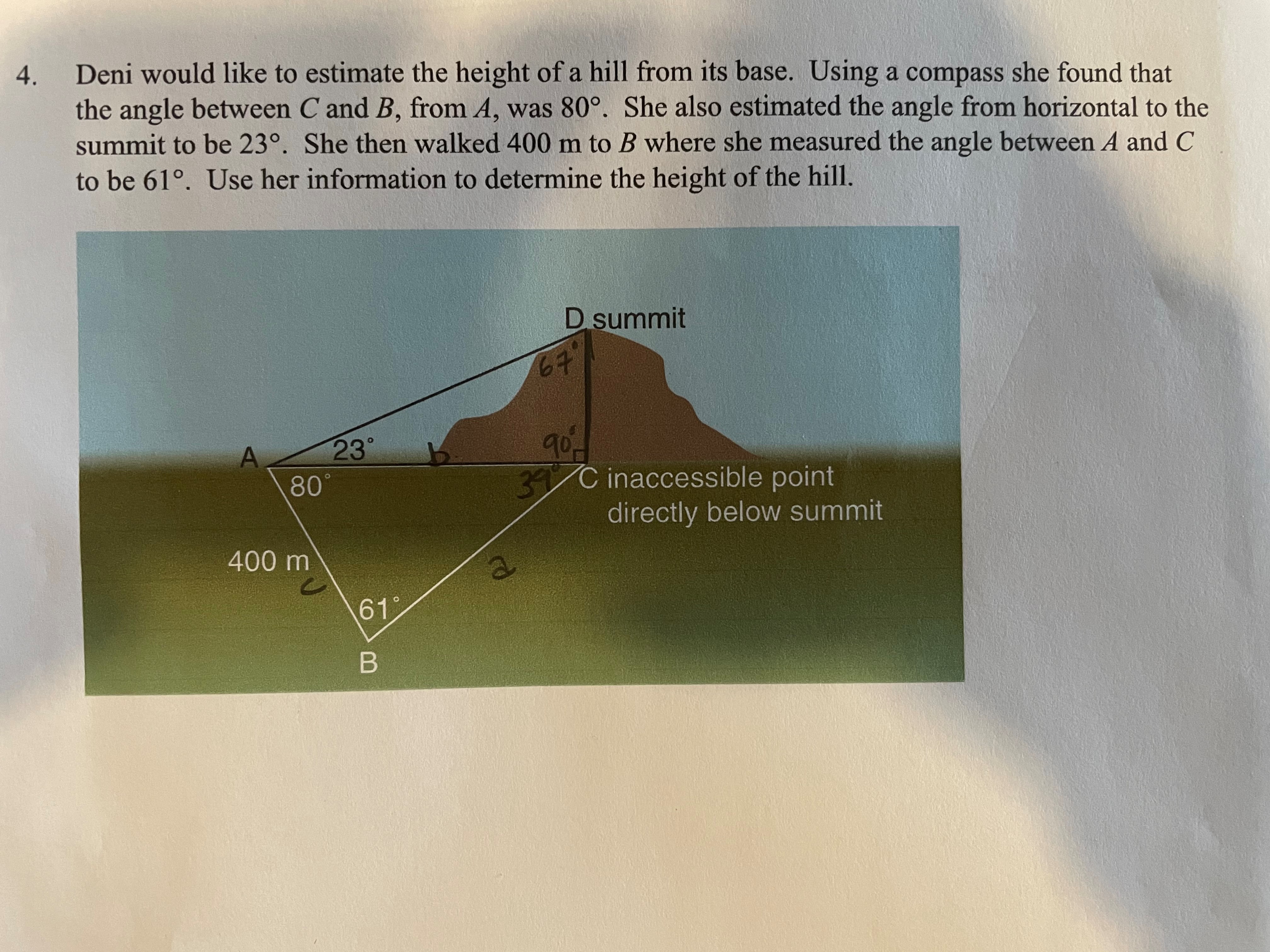 4. Deni would like to estimate the height of a