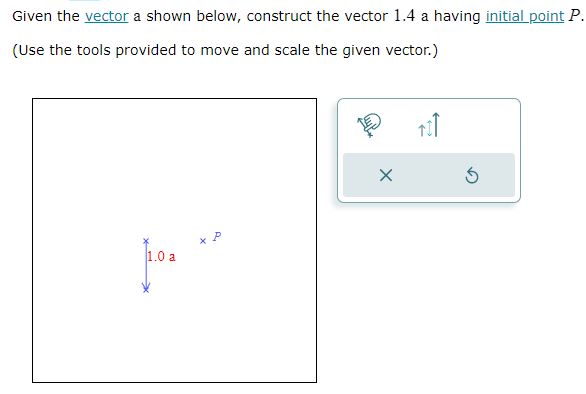 Given the vector a shown below, construct the