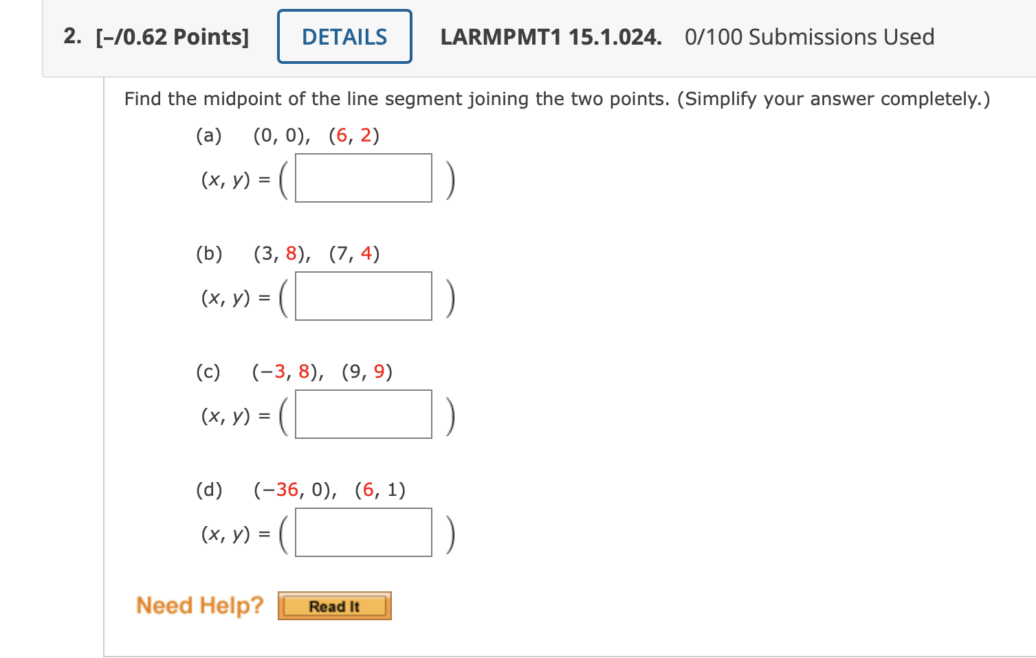 2. [-/0.62 Points] DETAILS LARMPMT1 15.1.024.