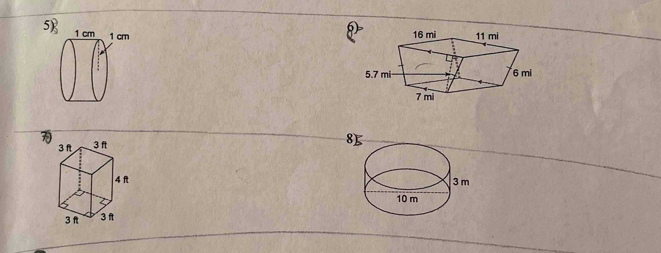 LA and SA Prisms and CylindersFind the lateral
