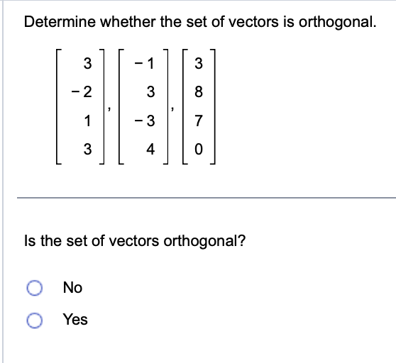 Linear Algebra Determine whether the set of