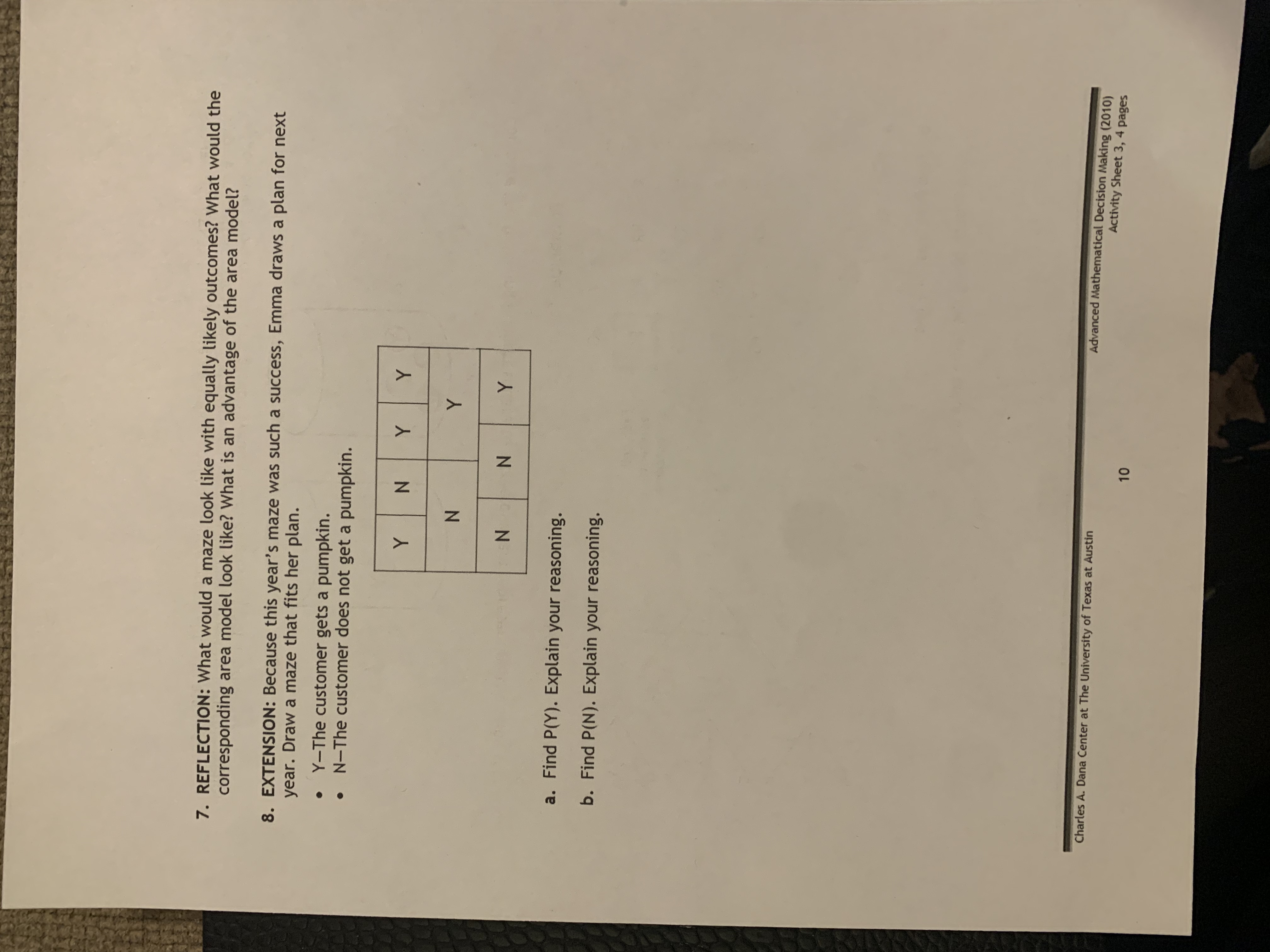 Student: Date: Probability: Determining