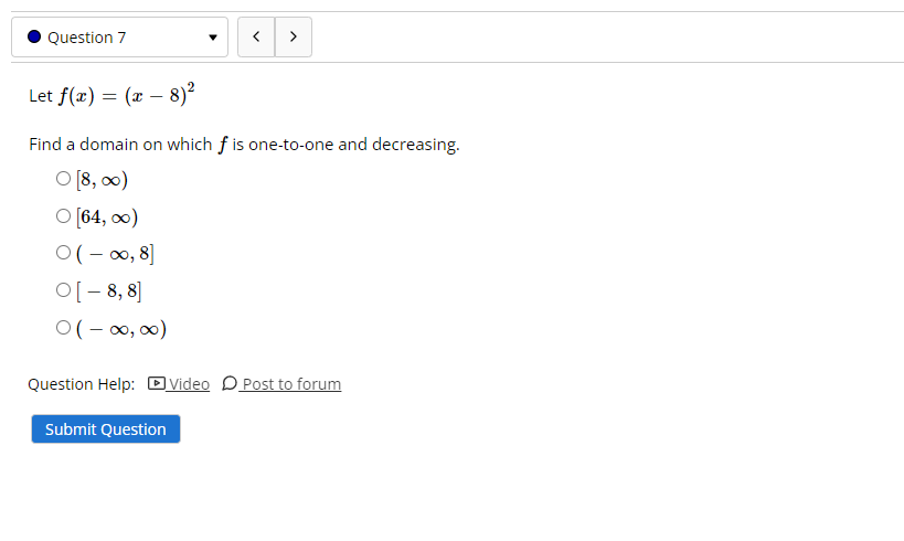 . Question 1 < c - 2 Which of the following would