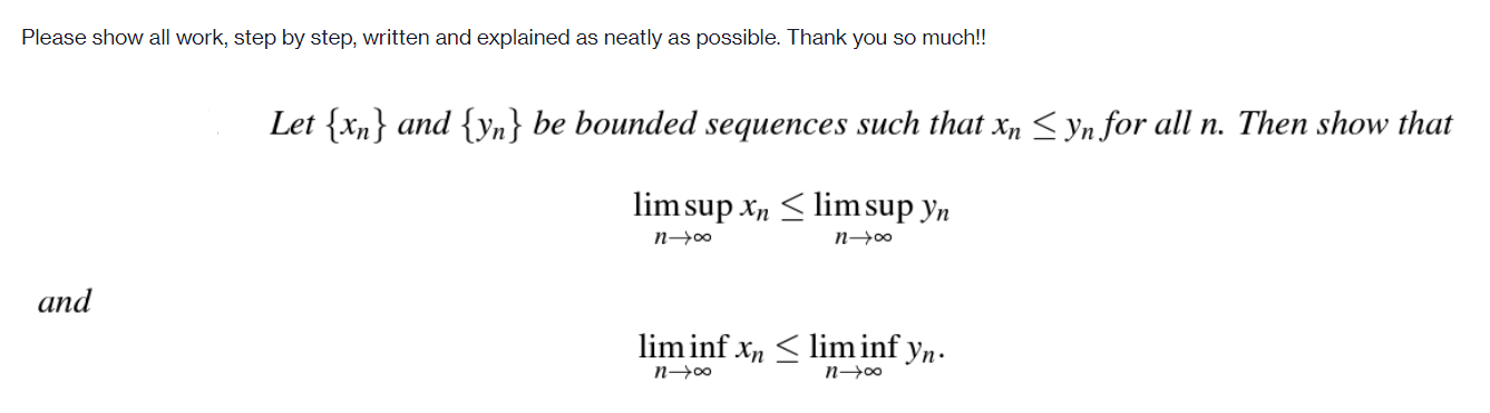 Please show all work, step by step, written and