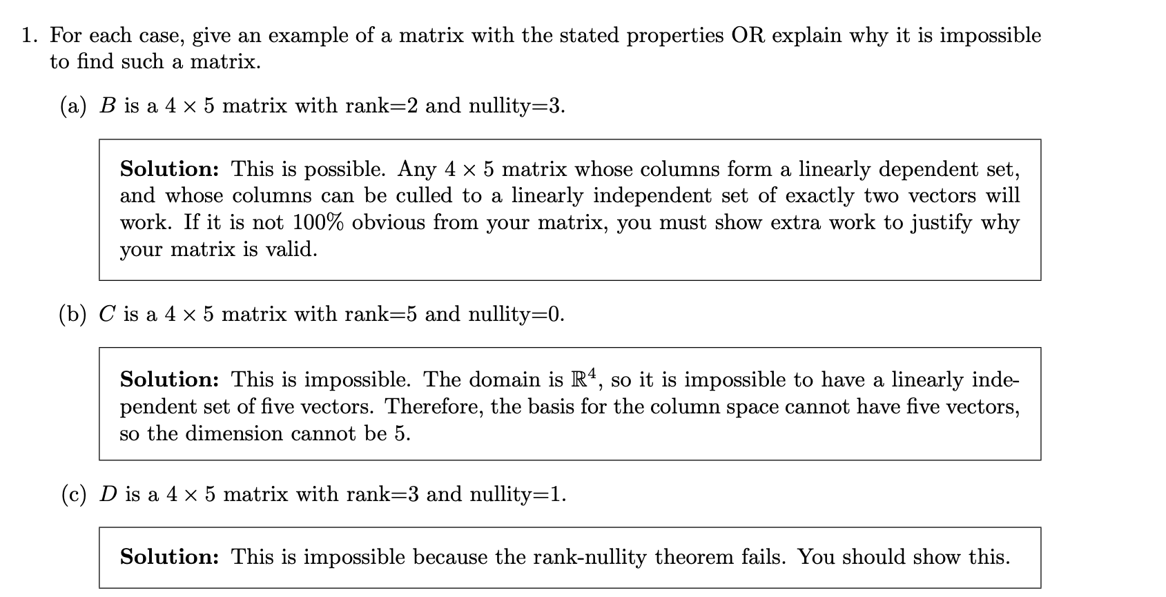 Please give an specific example of each part. For