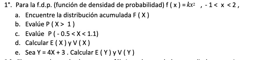 10. Para la f.d.p. (funcion de densidad de