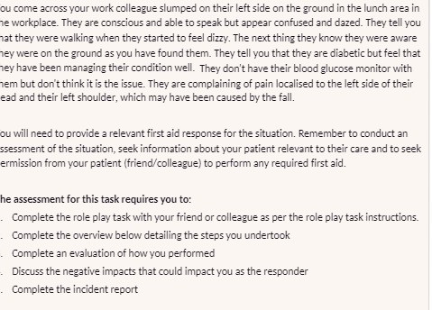 u come across your work colleague slumped on