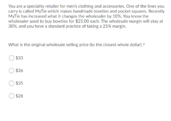 You are a speciality retailer for men's