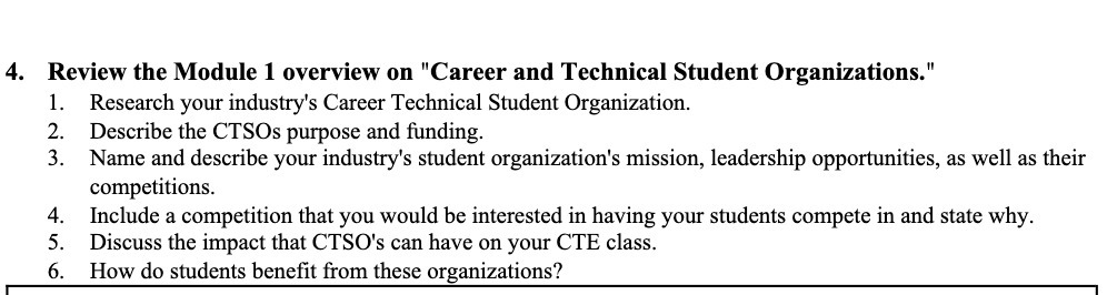 4. Review the Module 1 overview on "Career and