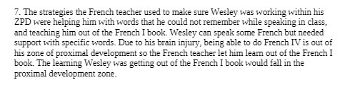 7. The strategies the French teacher used to make