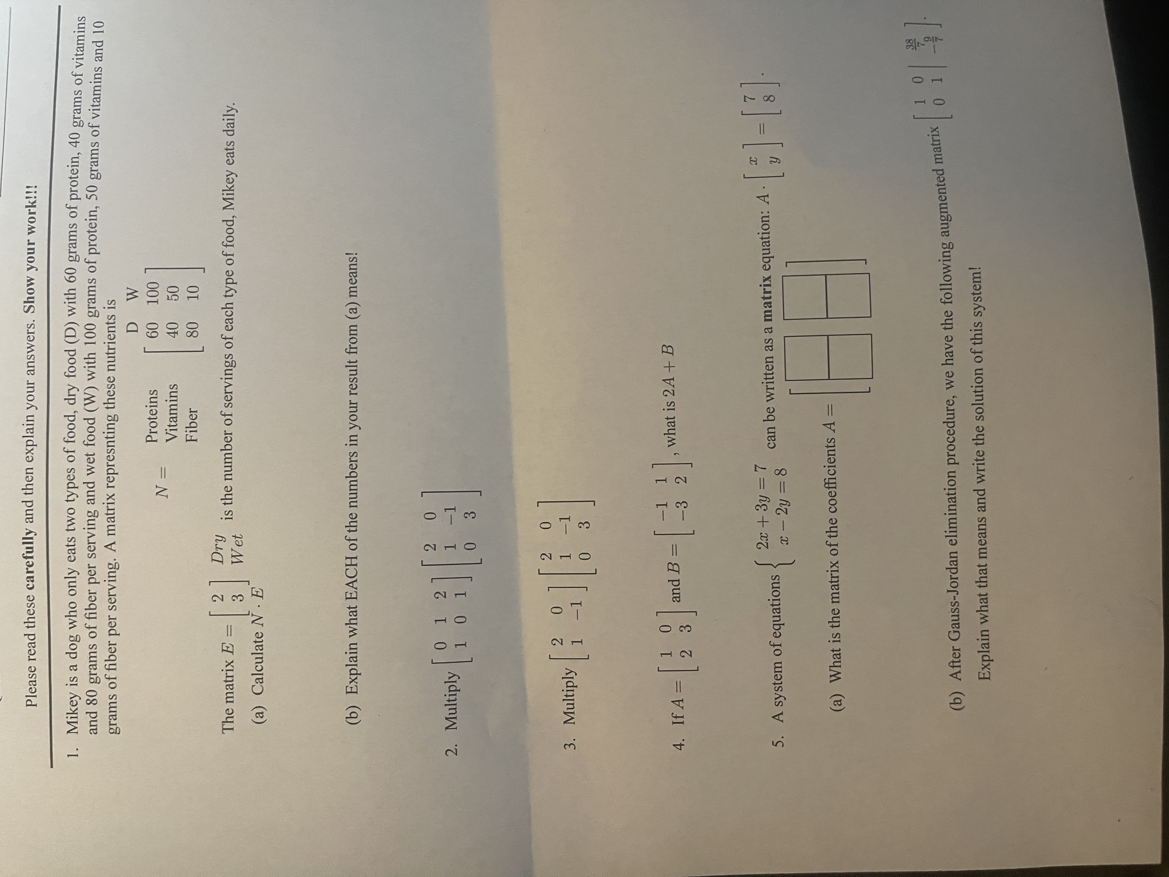 Please read these carefully and then explain your