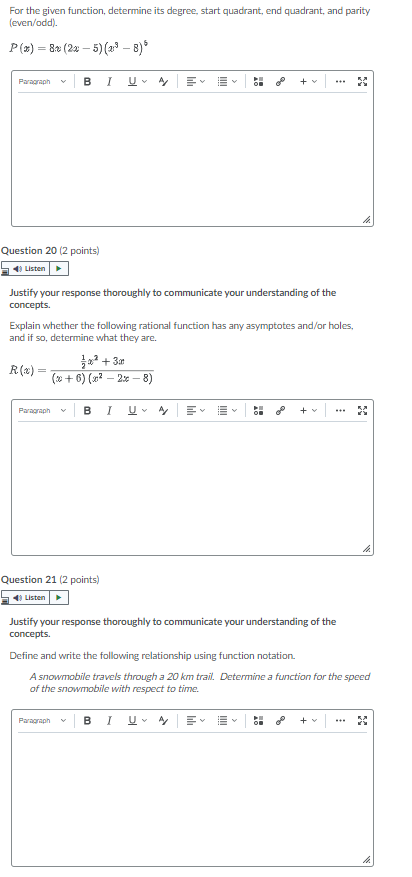 please write questions in written form bellow For
