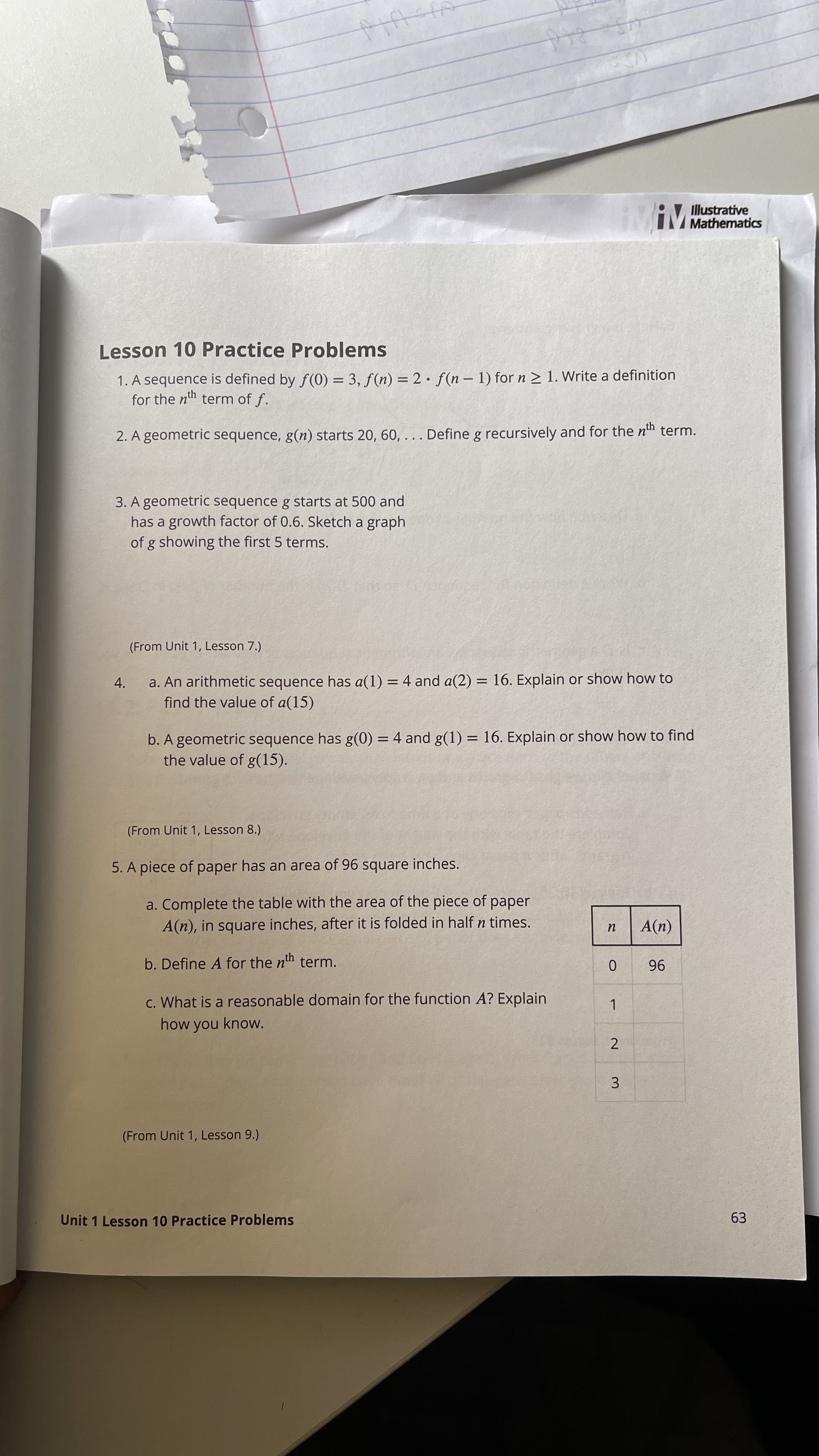6. Here is a growing pattern: L 1 EV 1 a.