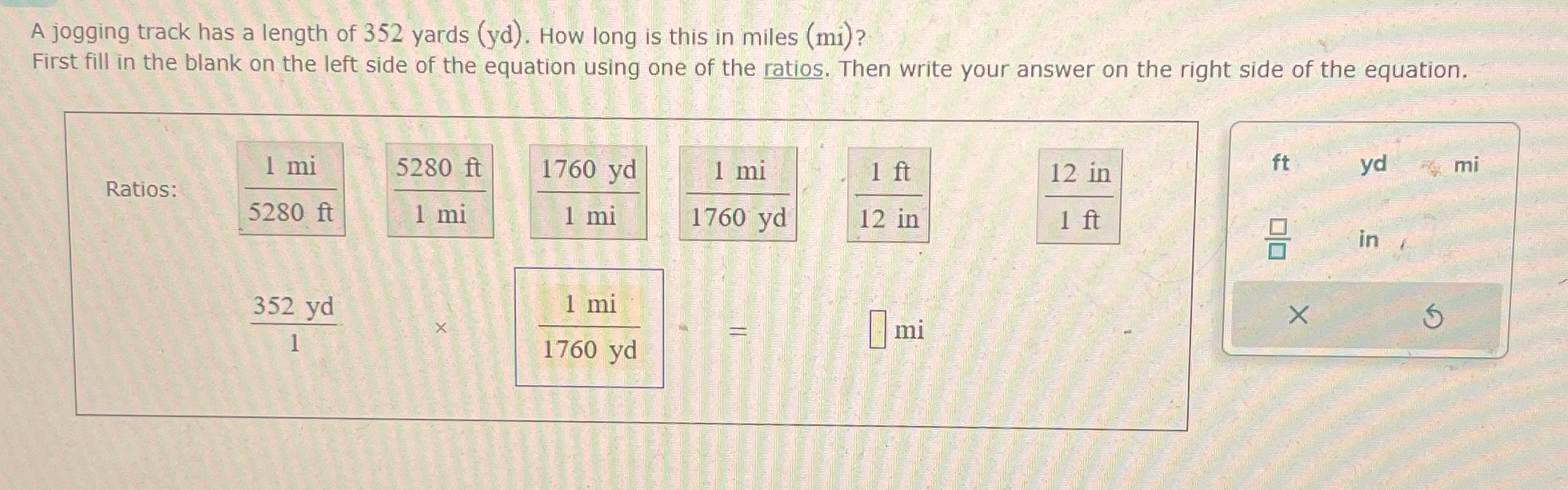 Question A jogging track has a length of 352