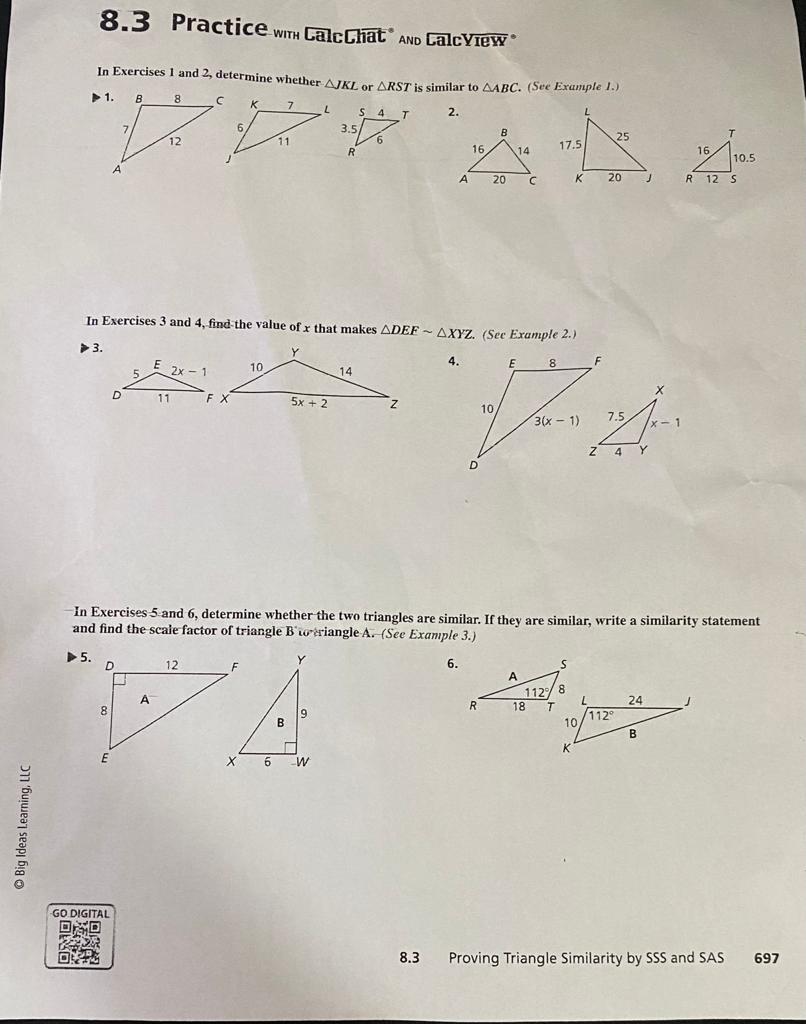 8.3 Practice WITH Calc Chat AND CalcView In