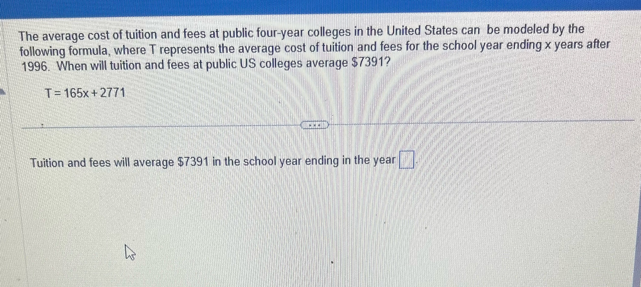The average cost of tuition and fees at public