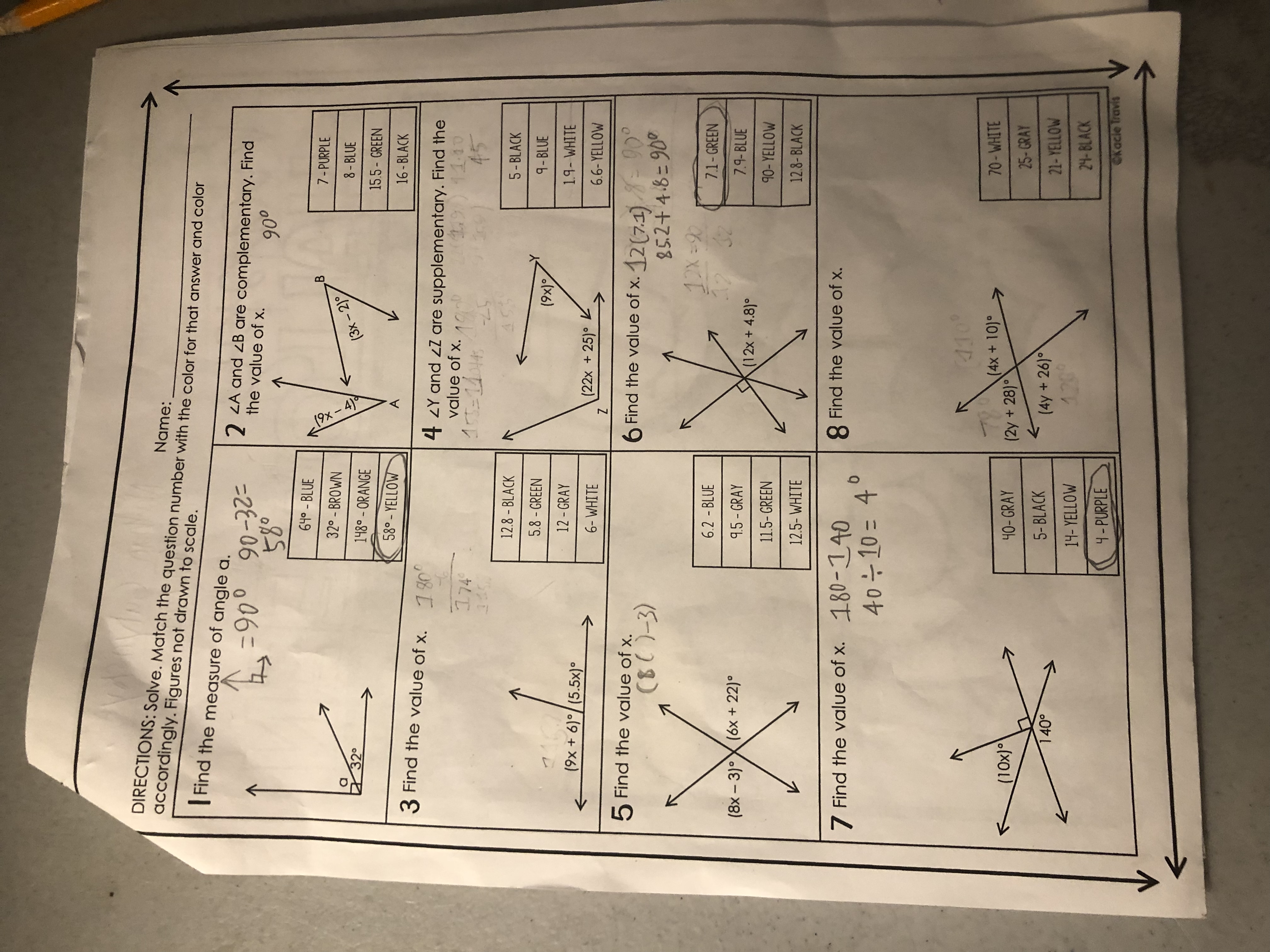 ingle Pairs (Coloring Activity) Name Find the