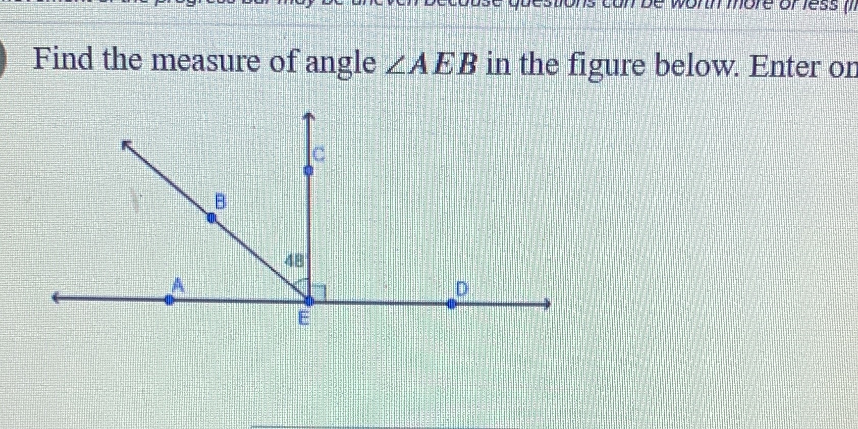 Find the measure of angle _AEB in the figure