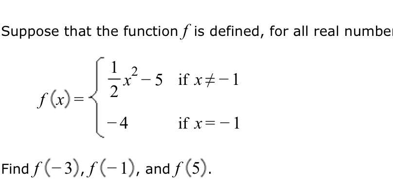 Suppose that the function f is defined, for all