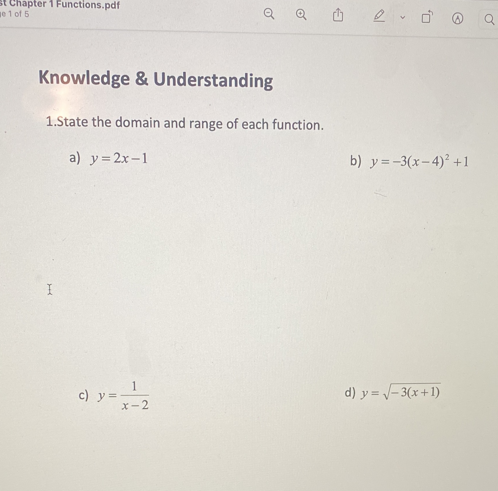 For homework st Chapter 1 Functions.pdf e 1 of 5