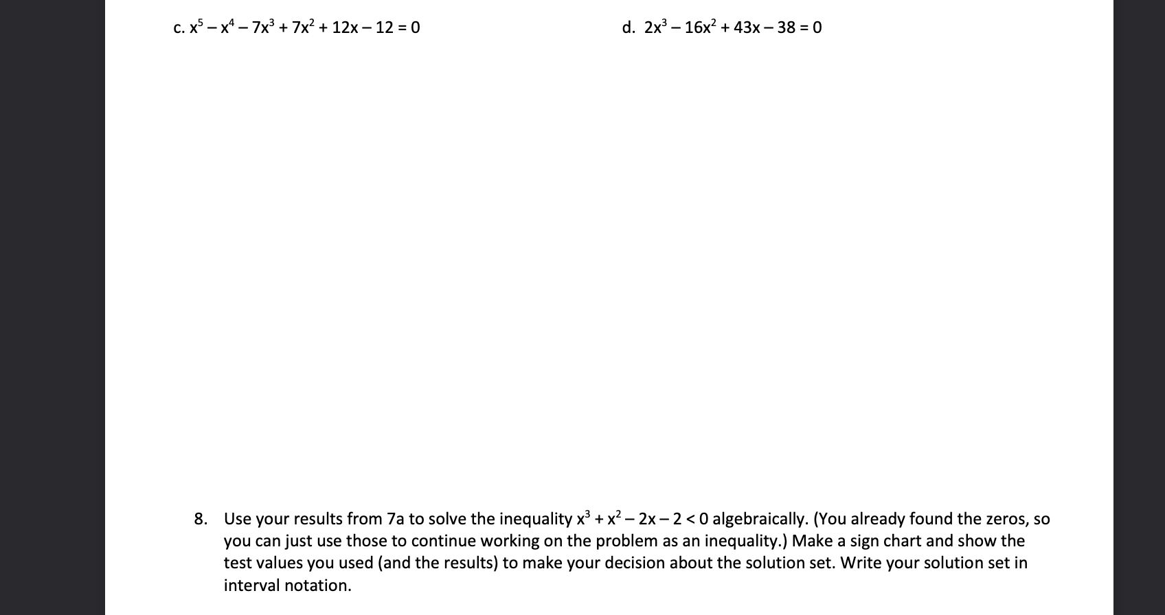Please complete this assignment in its entirety,
