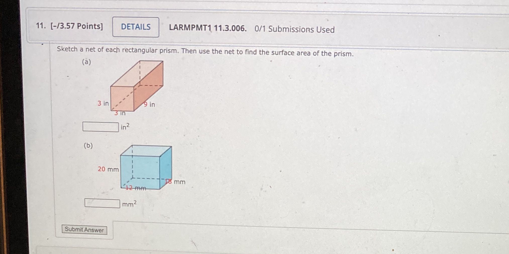 11. [-/3.57 Points] DETAILS LARMPMT1 11.3.006.