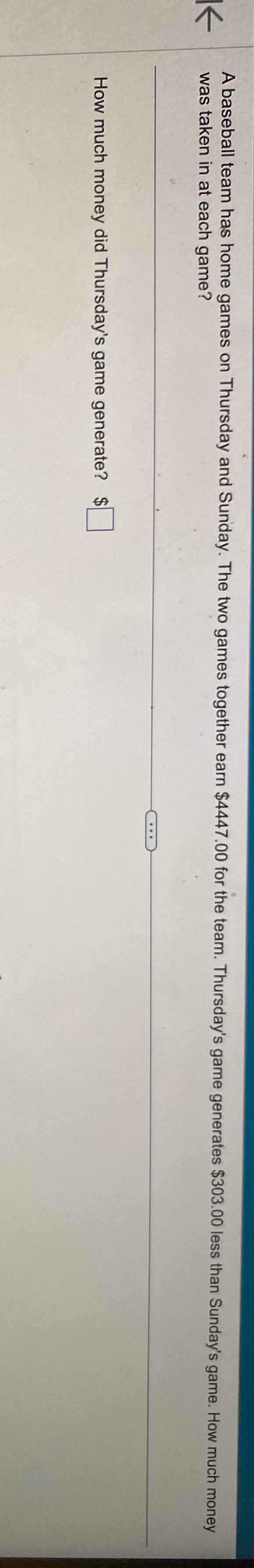 A baseball team has home games on Thursday and