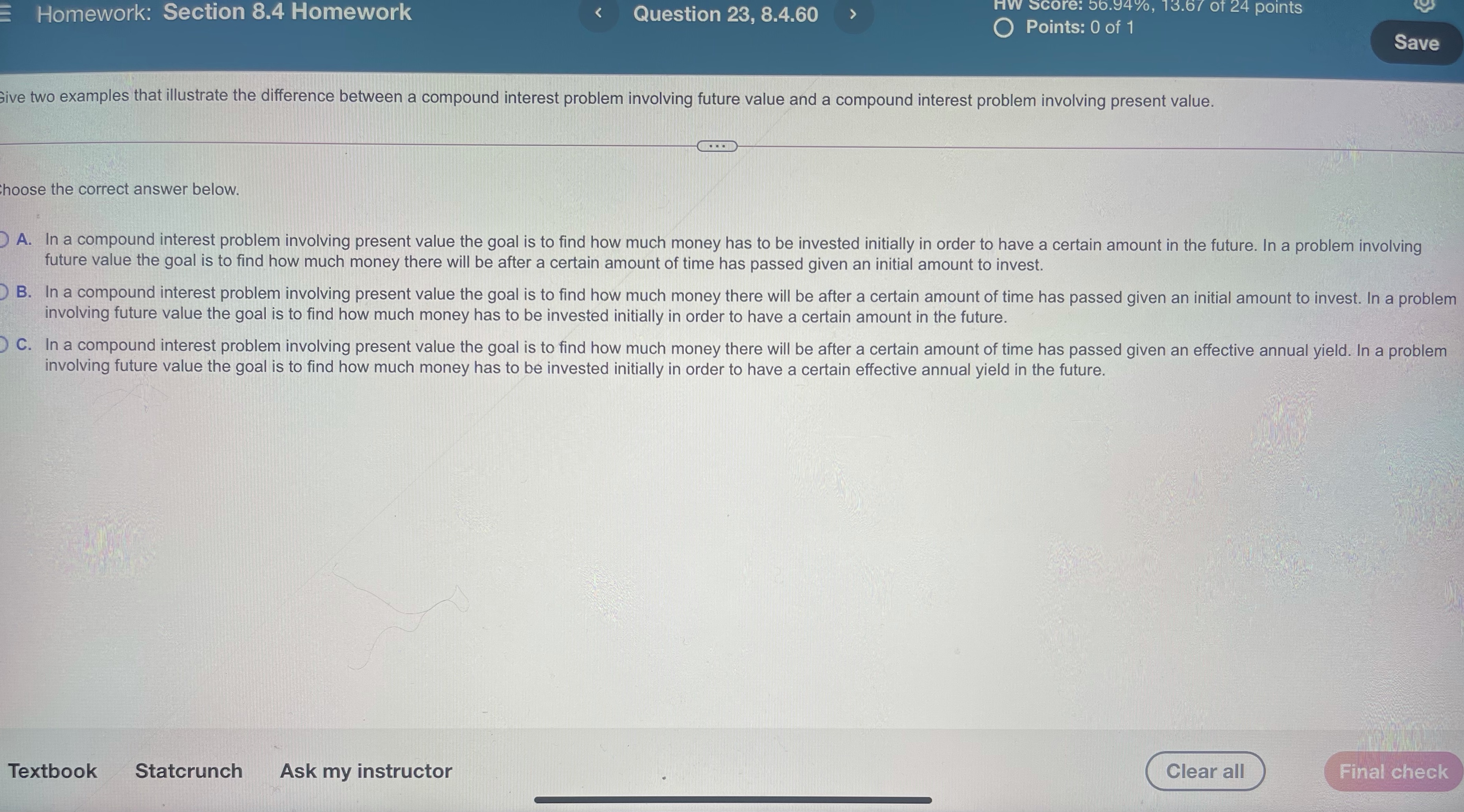 Homework: Section 8.4 Homework Question 23,
