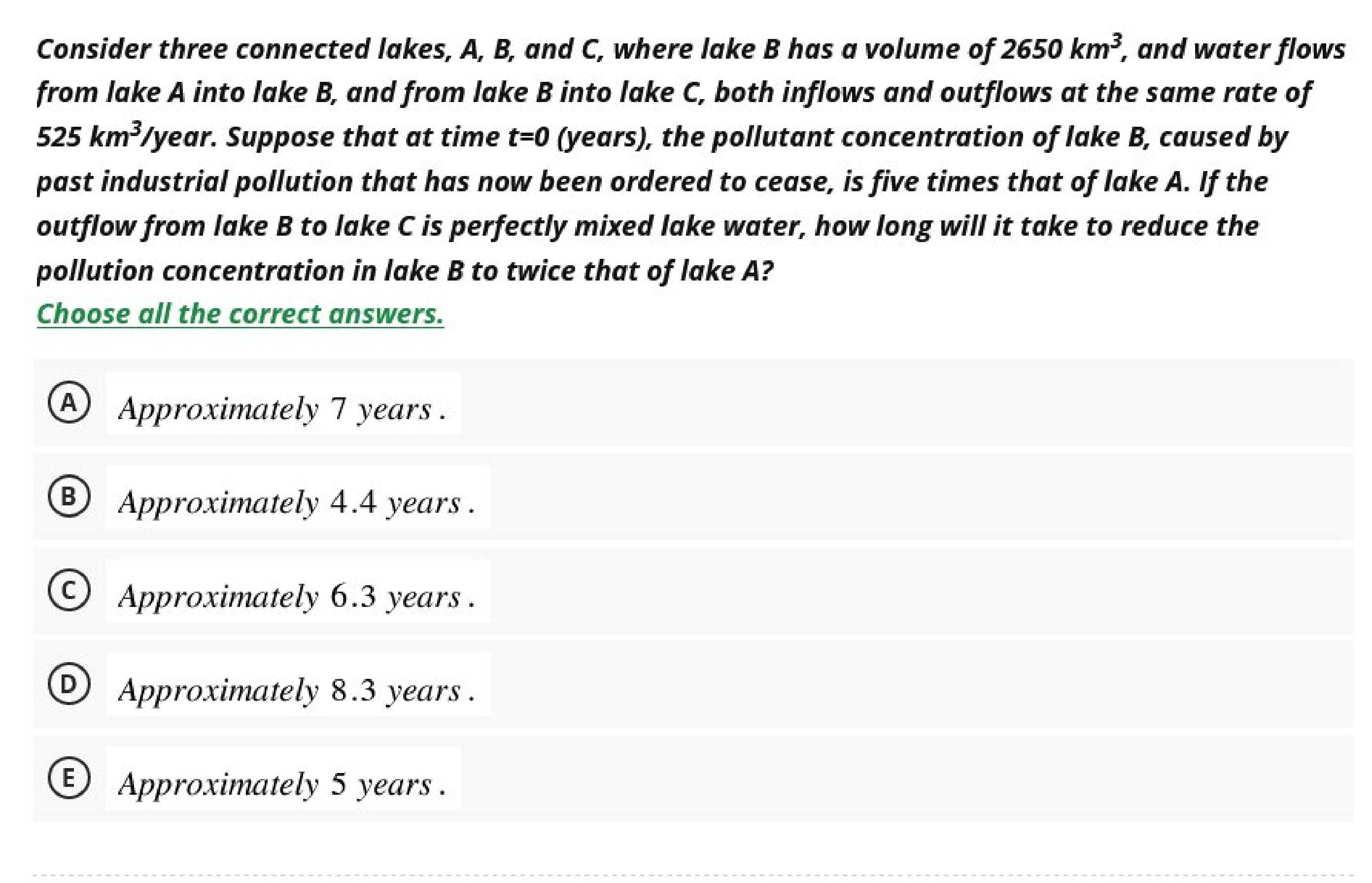 *PLEASE SHOW STEPS. THE ANSWER IS NOT E WHICH IS