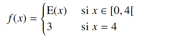 Let f be the function defined on [0; 4] by \f