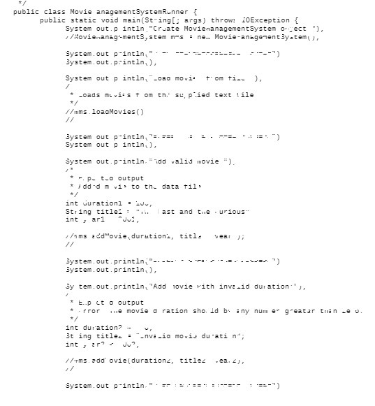 public class Movie anagementSystemRunner { public