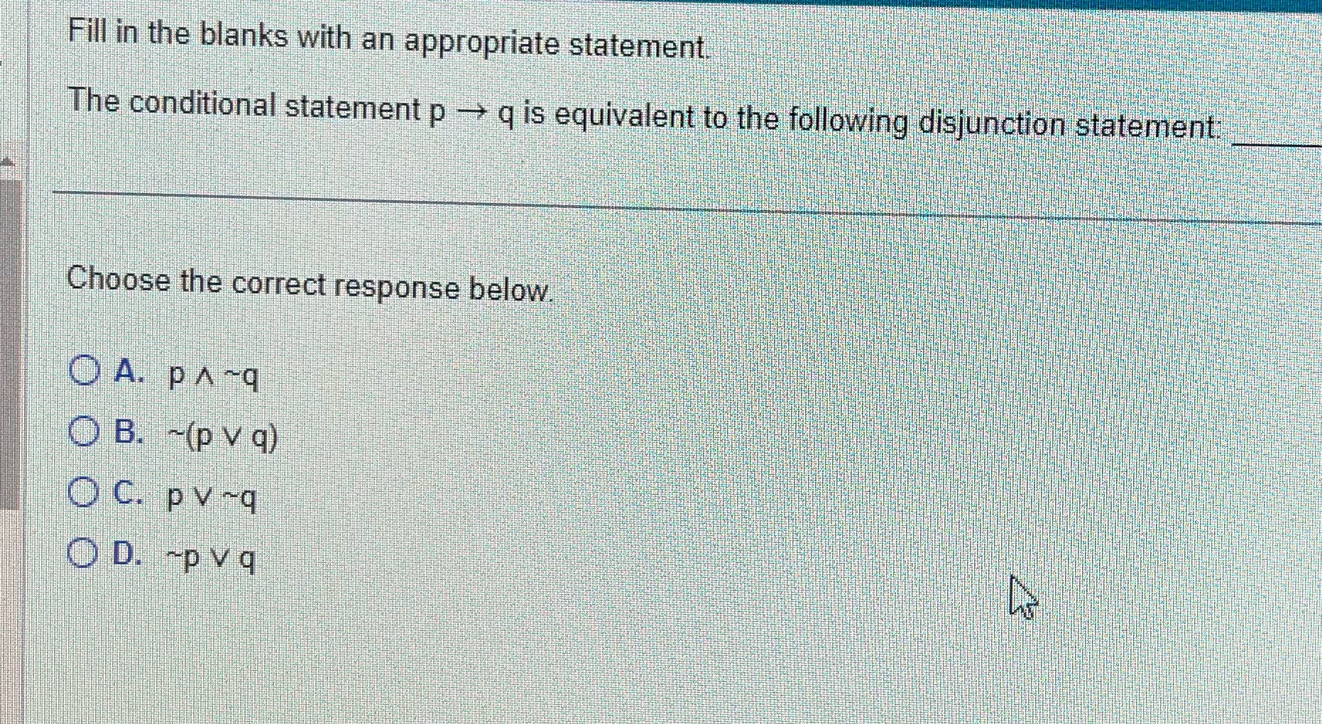 Fill in the blanks with an appropriate statement.