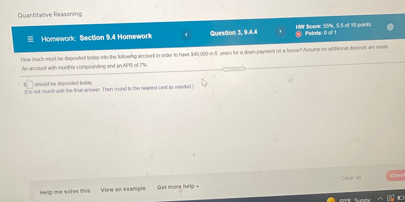 Quantitative Reasoning Question 3, 9.4.4 HW