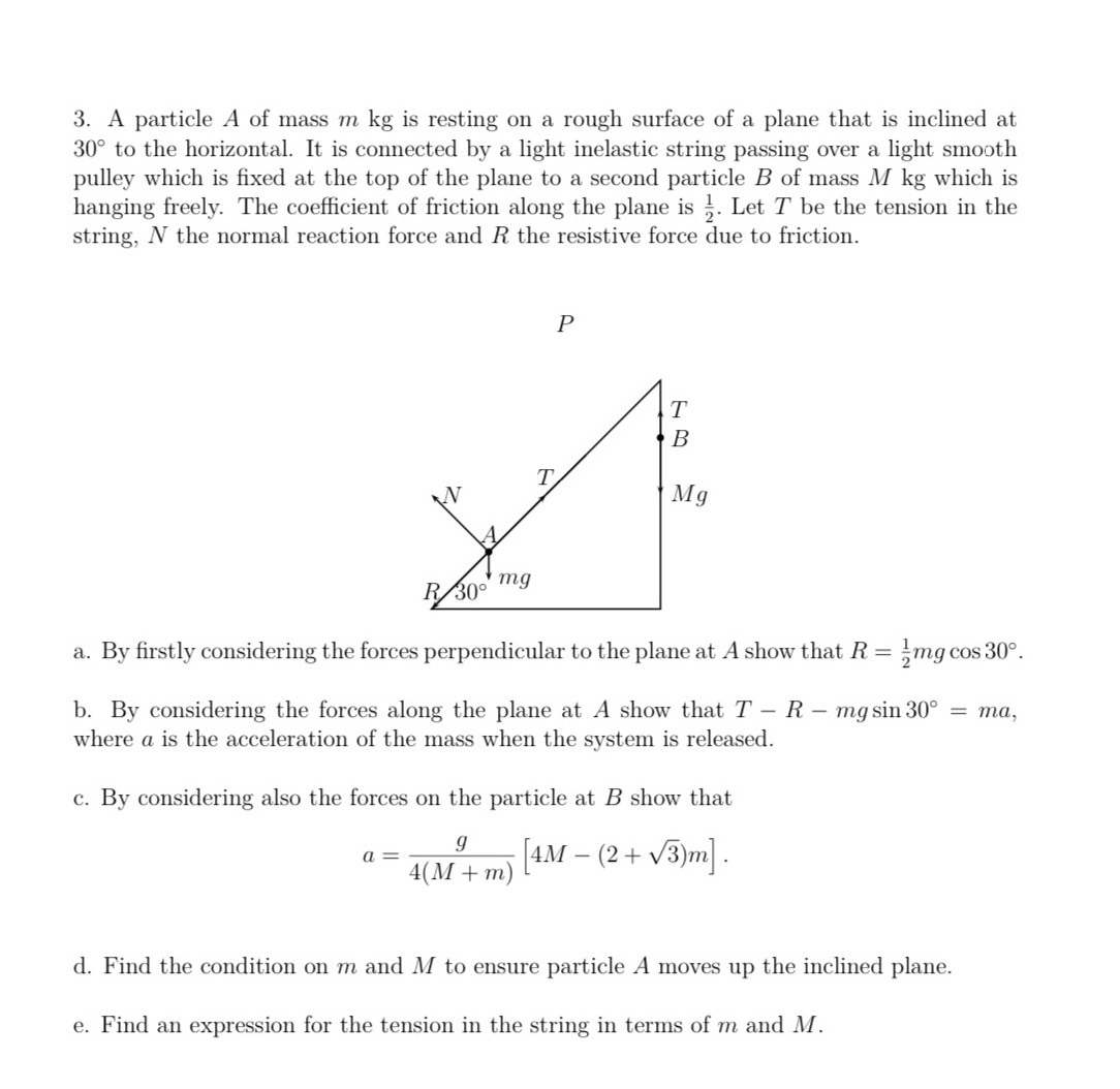 3. A particle A of mass m. kg is resting on a
