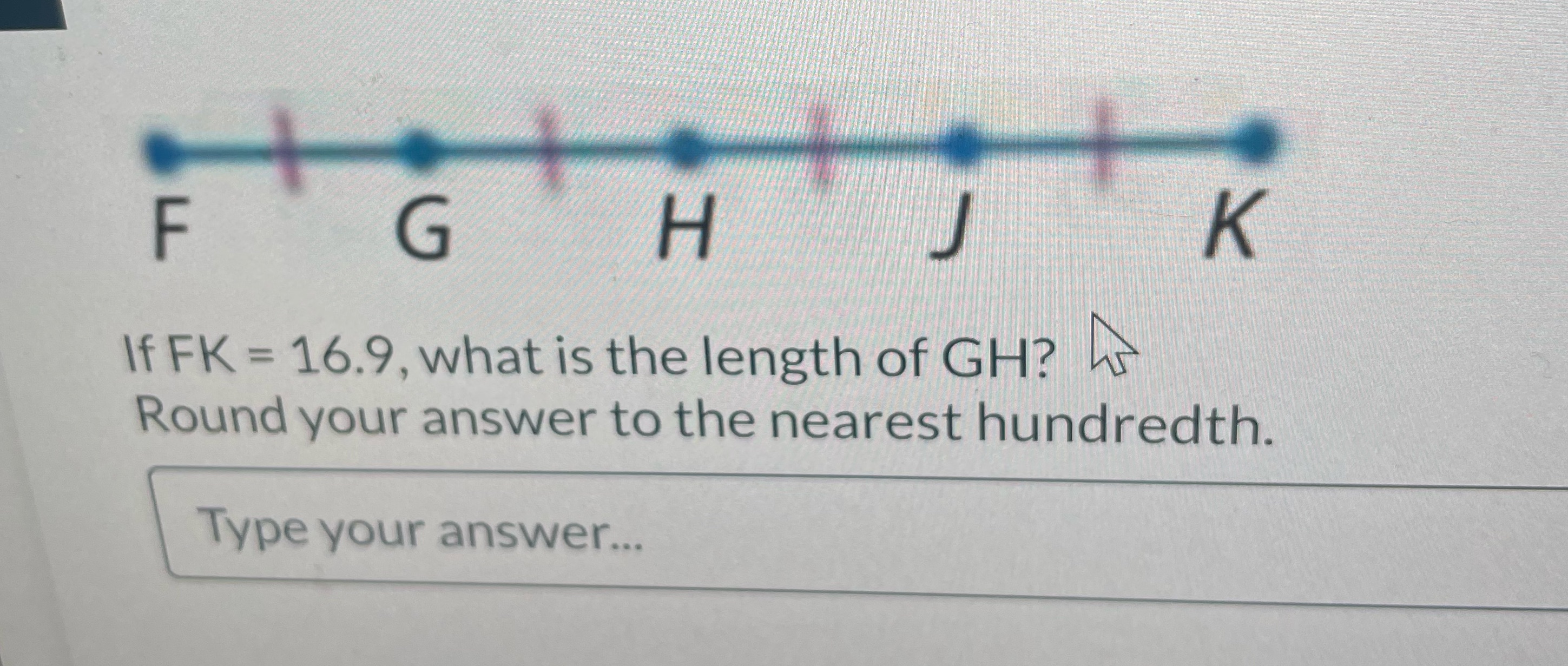 G H K If FK = 16.9, what is the length of GH?