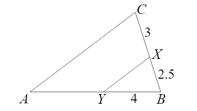 Given thatAC?XY identify the length ofAB. \f