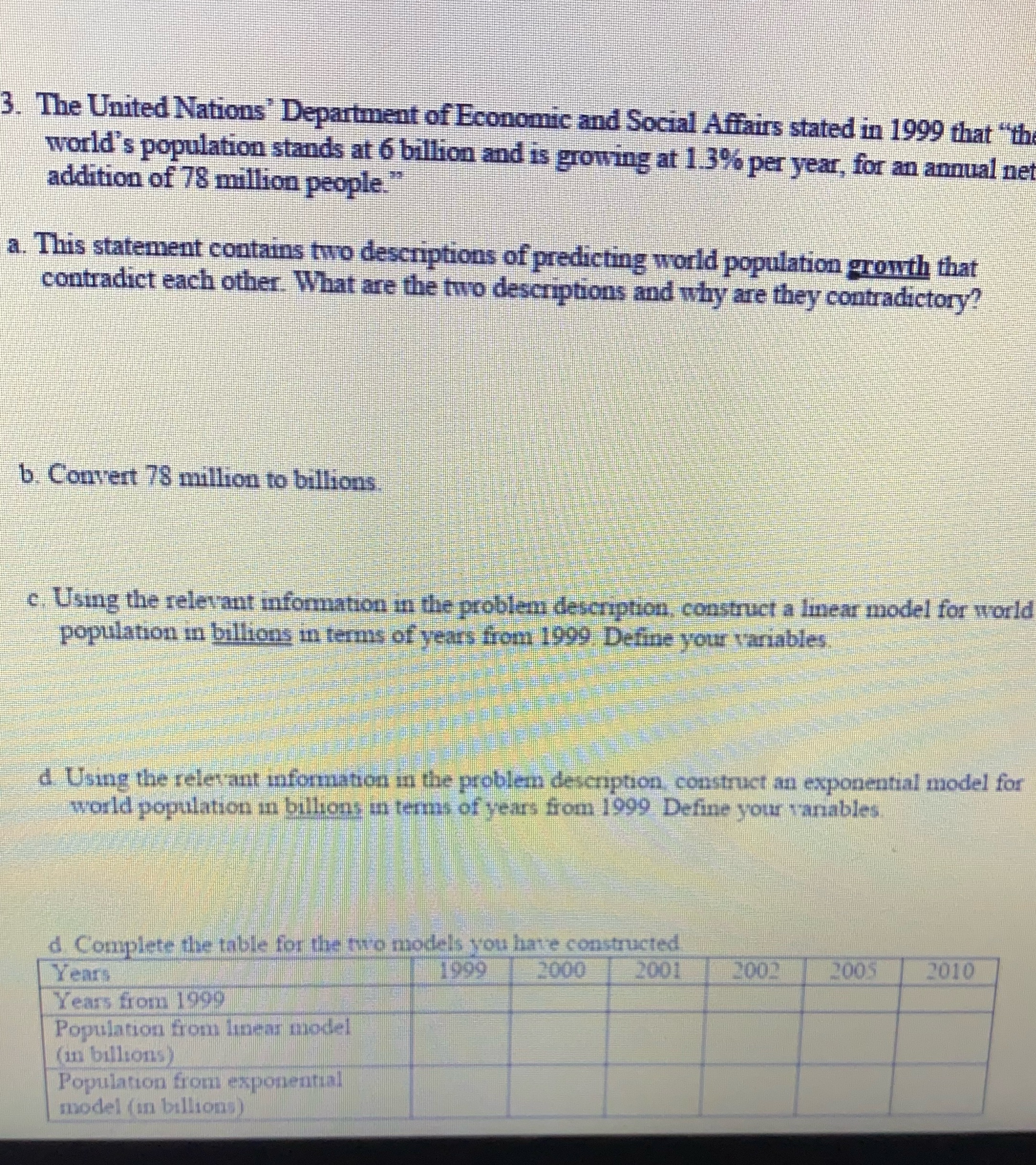 The United Nations' Department of Economic