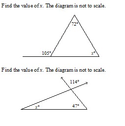 Find the value of x. The diagram is not to scale.