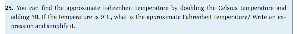 25. You can find the approximate Fahrenheit