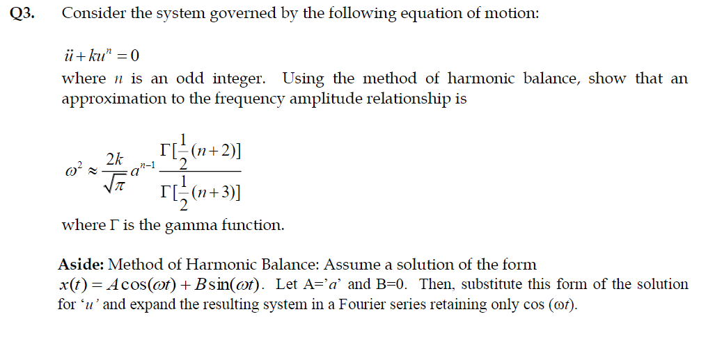 Q3. Consider the system governed by the following