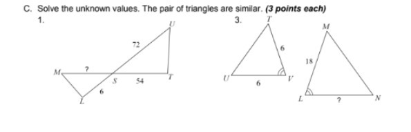 C. Solve the unknown values. The pair of